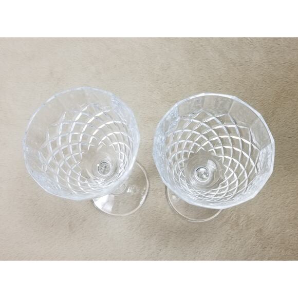 Cristal D' Arques Durand Dauphine Crystal Wine Water Goblets Glasses x2 Vintage - Picture 12 of 14